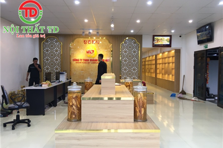 Thiết kế thi công nội thất shop sâm Hàn Quốc tại An Lão - Hải Phòng