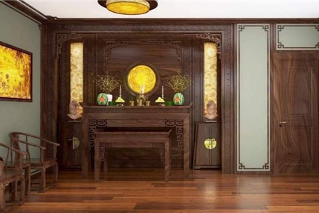 hoàn thiện thiết kế thi công phòng thờ anh Tú trưởng họ -Tiên Lãng - Hải Phòng