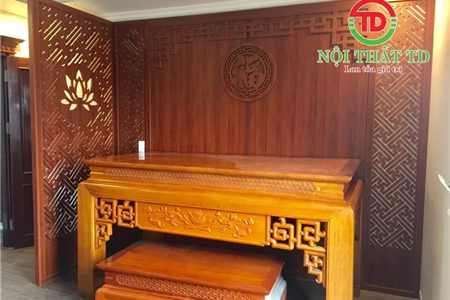 10 mẫu vách ốp sau ban thờ kết hợp vách bên ban đẹp khắc phục lỗi phong thuỷ ban thờ