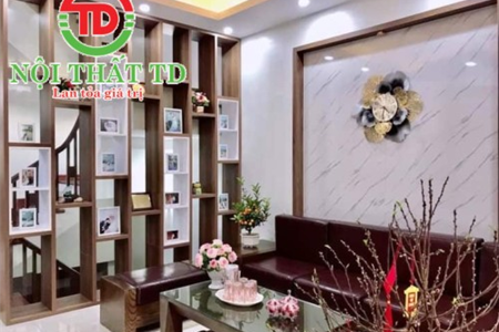 Làm mới không gian phòng khách với lam gỗ trang trí đẹp Hải Phòng