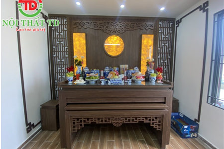 Thiết kế thi công trọn bộ phòng thờ chị Hải Đồng Tâm - Hải Phòng