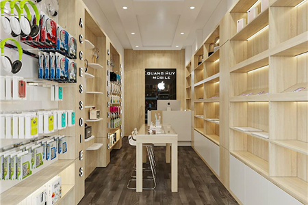 THIẾT KẾ THI CÔNG NỘI THẤT SHOP ĐIỆN THOẠI RẺ ĐẸP TẠI HẢI PHÒNG