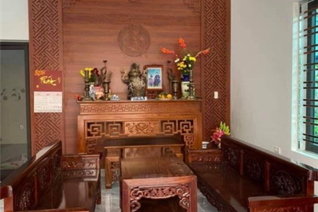 Hoàn thiện thiết kế thi công phòng thờ Đồ Sơn Hải Phòng ( Vách thờ+ban thờ)