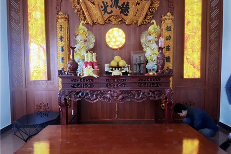 THI CÔNG PHÒNG THỜ ĐẸP HẢI PHÒNG - KHÁCH HÀNG TÂN TIẾN- AN DƯƠNG