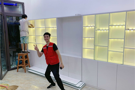 Địa chỉ xưởng sản xuát tủ kệ trưng bày mỹ phẩm đẹp rẻ tại Hải Phòng