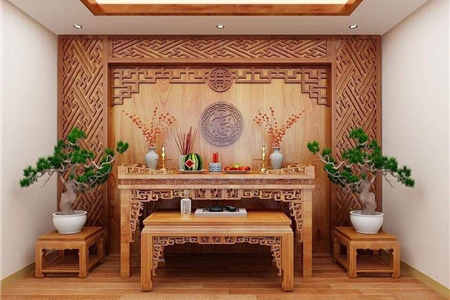 Lựa chọn và phối hợp màu sắc trong thiết kế phòng thờ đẹp