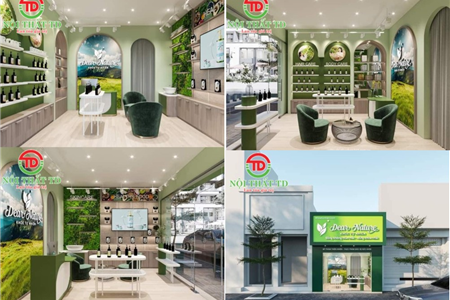 THIẾT KẾ THI CÔNG SHOP MỸ PHẨM THIÊN NHIÊN ĐẸP RẺ TẠI HẢI PHÒNG
