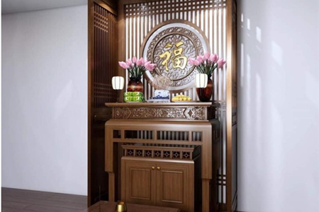 20 mẫu phòng thờ- vách thờ nhà chung cư bền đẹp chuẩn phong thuỷ