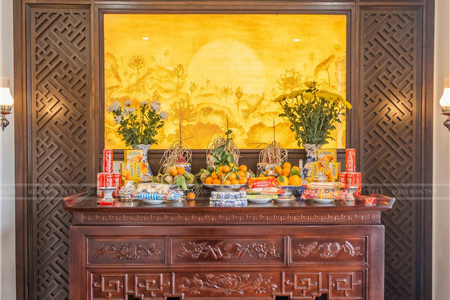 bàn thờ đẹp chuẩn phong thuỷ tại Hải Phòng