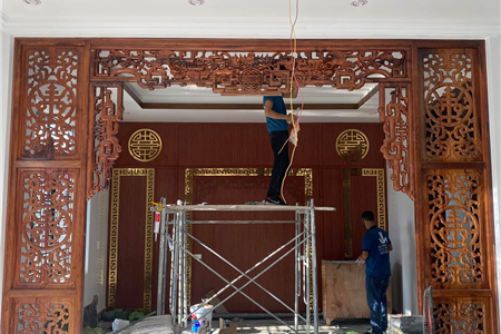 Thiết kế thi công trọn gói phòng thờ đẹp cho khách hàng An Dương - Hải Phòng