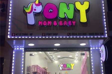 Thiết kế thi công shop thời trang trẻ em  PONKY tại Hải Phòng