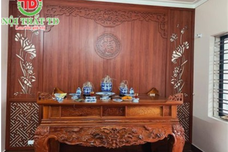 Làm vách sau ban thờ đẹp tại Hải Phòng