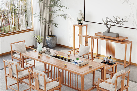 Trọn bộ phòng trà 10 sản phẩm chất liệu gỗ sồi Nga cao cấp bảo hành 10 năm ( mẫu 01)