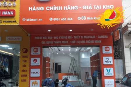Thiết kế thi công nội thất và biển hiệu shop Điện thoại - phụ kiện đẹp rẻ tại Hải Phòng