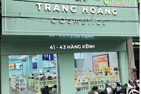 Hoàn thiện thiết kế thi công shop mỹ phẩm đẹp khách hàng Hàng Kênh - Hải Phòng