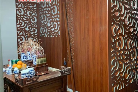 Thiết kế thi công hoàn thiện vách ngăn phòng thờ cho chị Hà - Lê Lợi - Hải Phòng