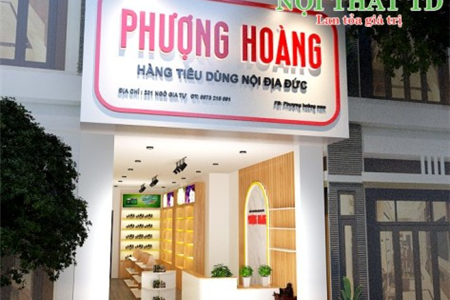 Thiết kế thi công trọn gói shop mỹ phẩm và thực phẩm chức năng Phương Hoàng - Hải Phòng