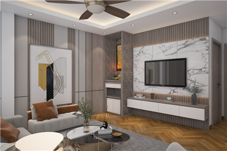 Thiết kế thi công nội thất phòng khách hiện đại đẹp rẻ tại Hải Phòng