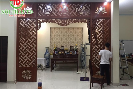 Thiết kế thi công gian thờ đẹp khách hàng -Chung Cư Hoàng Huy - Hải Phòng